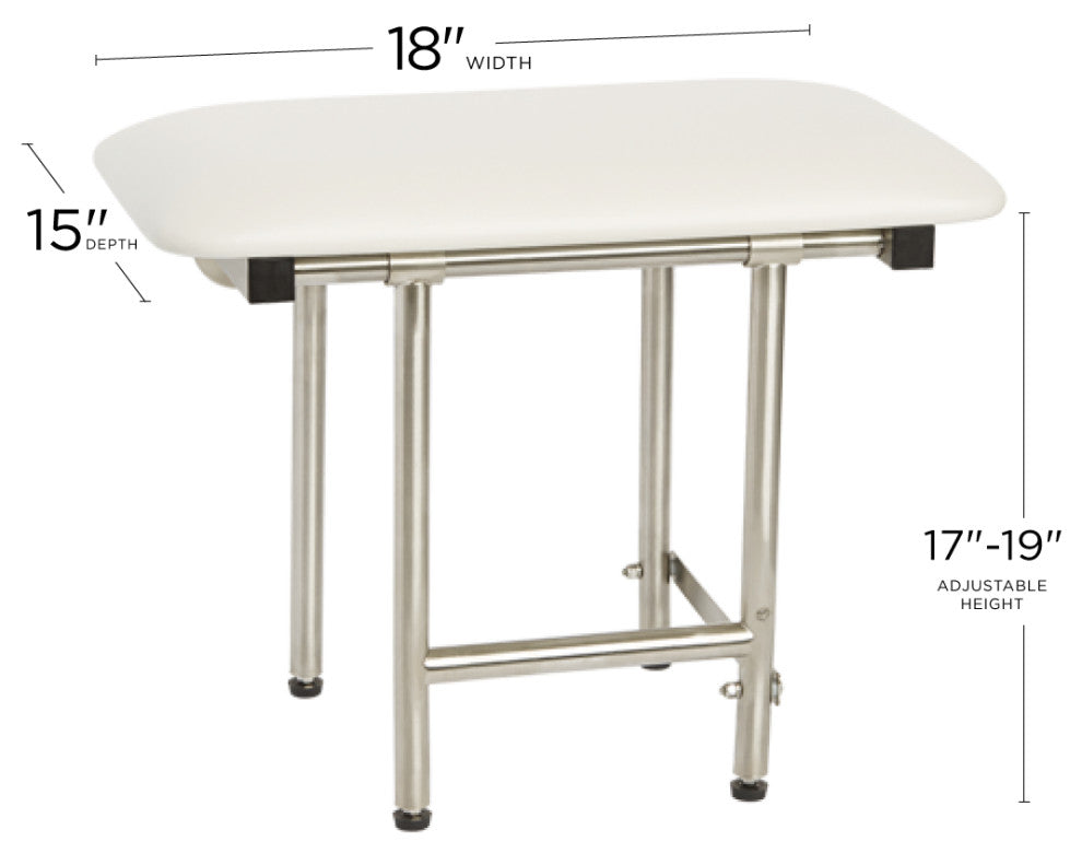 Signature Series Bench Style Shower Seat, 18 X 15