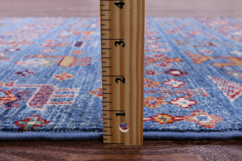 Hand Knotted Tribal Persian Gabbeh Wool Runner Rug 2' 8" X 9' 8" Q8194