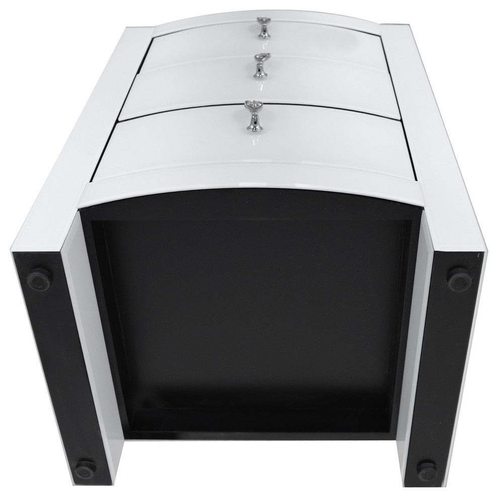 Hot Curved White Glass Chest
