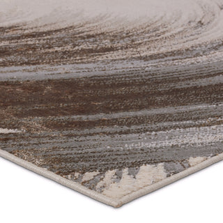 Zione Abstract Gray/ Brown Runner Rug 2'2"X8'