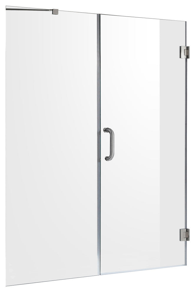 ANZZI Makata 60"x72" Frameless Shower Door, Brushed Nickel