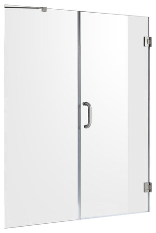 ANZZI Makata 60"x72" Frameless Shower Door, Brushed Nickel