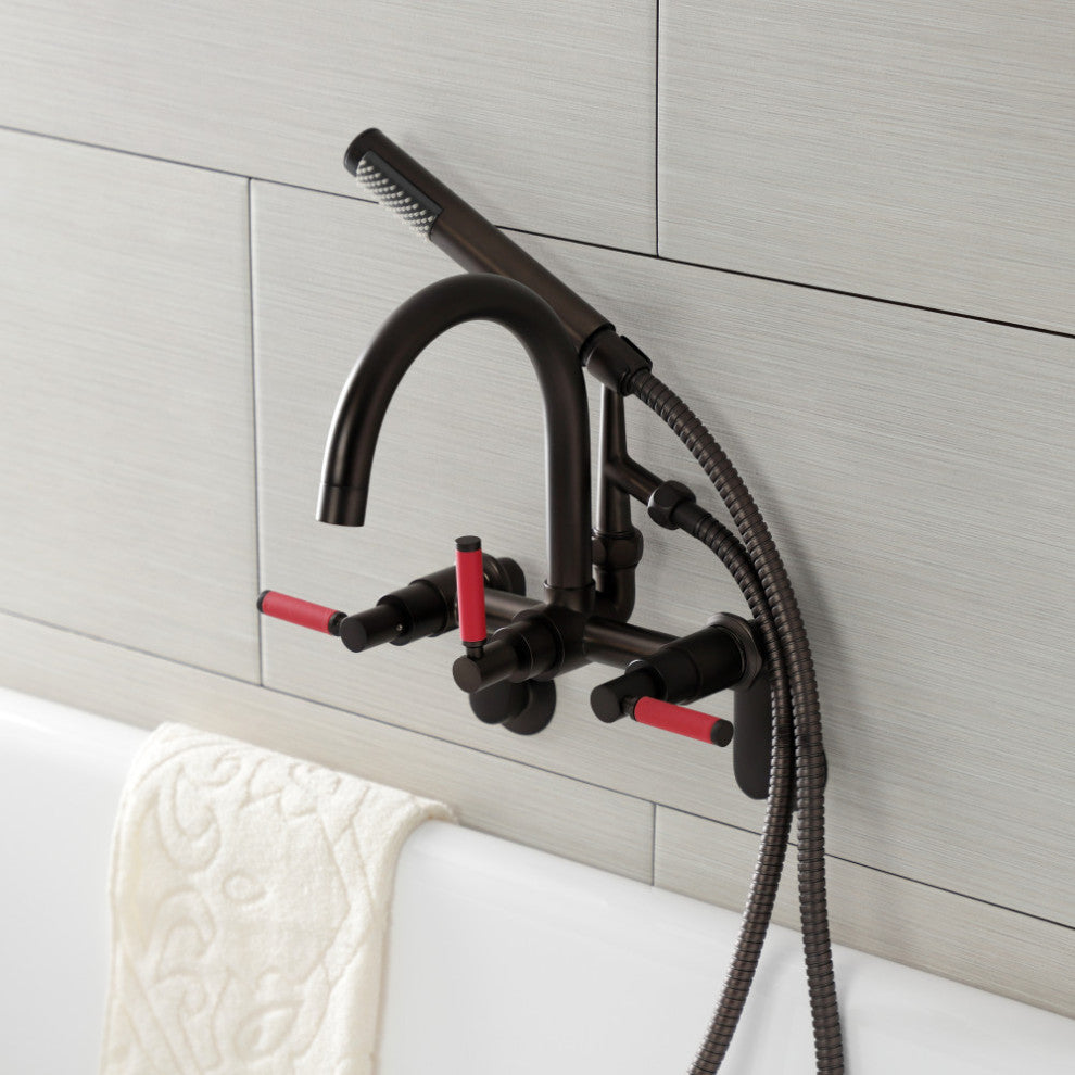 AE8155DKL 7" Adjustable Wall Mount Clawfoot Tub Faucet, Oil Rubbed Bronze
