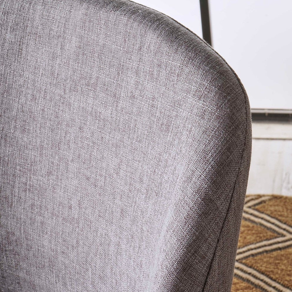 GDF Studio Anastasia Light Gray Fabric Dining Chairs, Set of 2