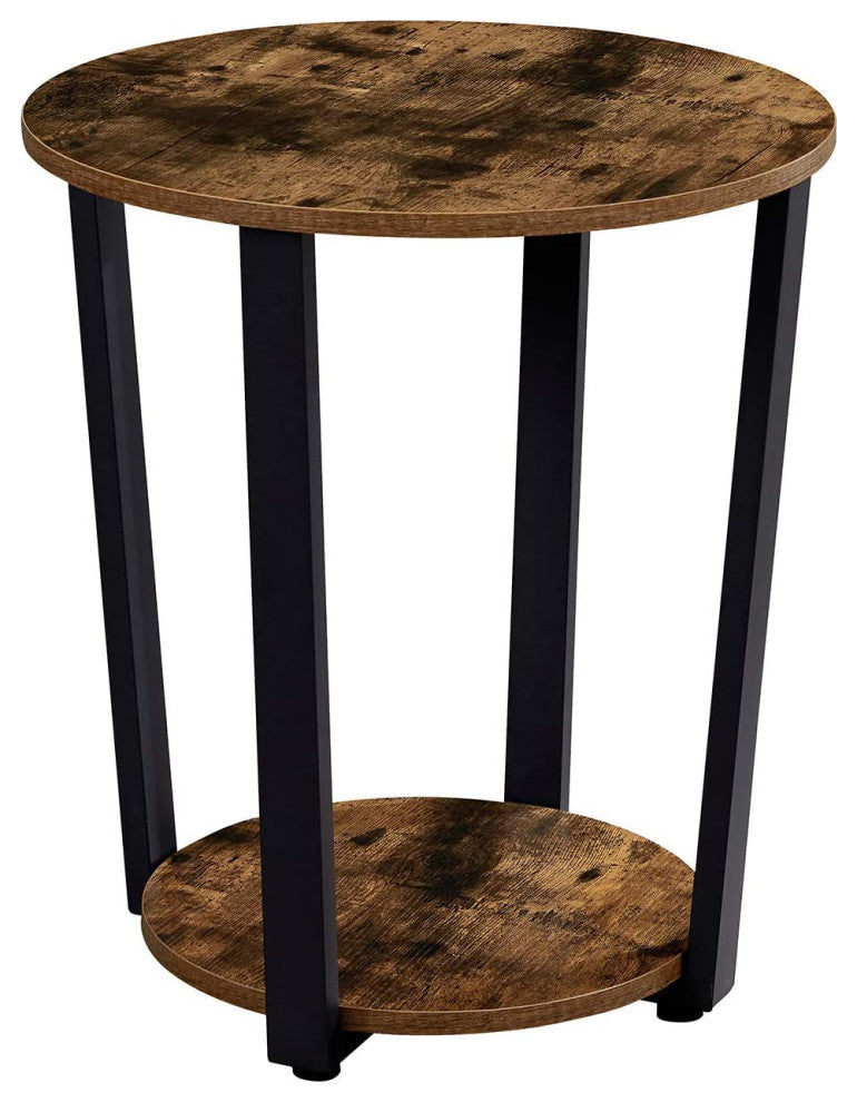 2-Tier Small Sofa Couch Table with Storage Rack