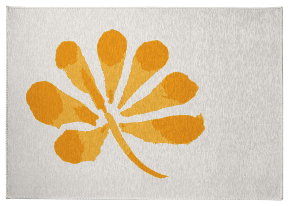 Petals Spring Chenille Rug, Yellow, 5'x7'