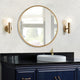 Round Metal Frame Mirror, Brushed Gold