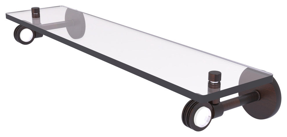Clearview 22" Glass Shelf with Dotted Accents, Venetian Bronze