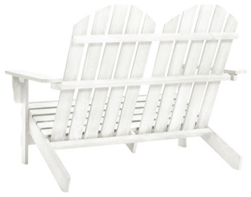 vidaXL 2-Seater Patio Adirondack Chair Outdoor Furniture Solid Wood Fir White