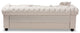 Alaise Modern Classic Beige Linen Tufted Scroll Arm Chesterfield Sofa