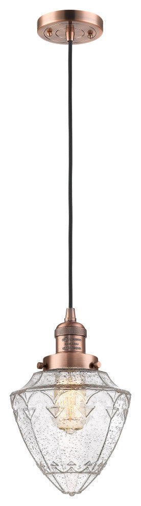Innovations 201C-AC-G664-7-LED 1 Light Mini Pendant, Antique Copper
