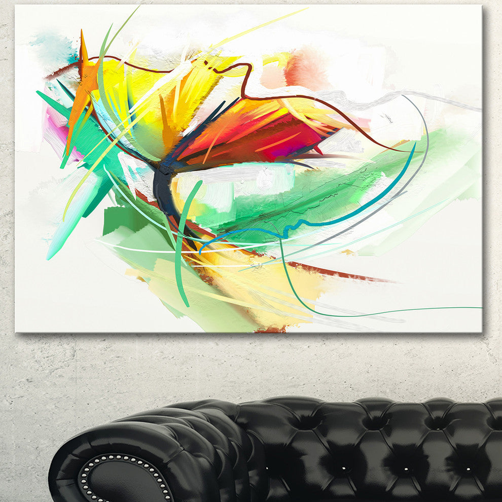 Still Life of Yellow Red Color Flower, Large Floral Canvas Art Print, 60"x28"