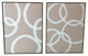 Set of Two Blush and White Abstract Circles Framed Canvas Wall Art