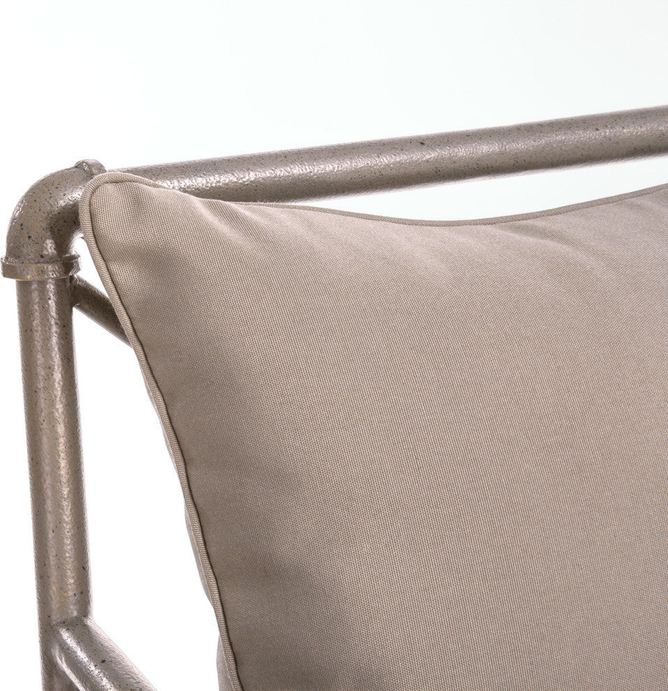 GDF Studio Tallahassee Pipe Outdoor Adjustable Barstool, Gray and Brass