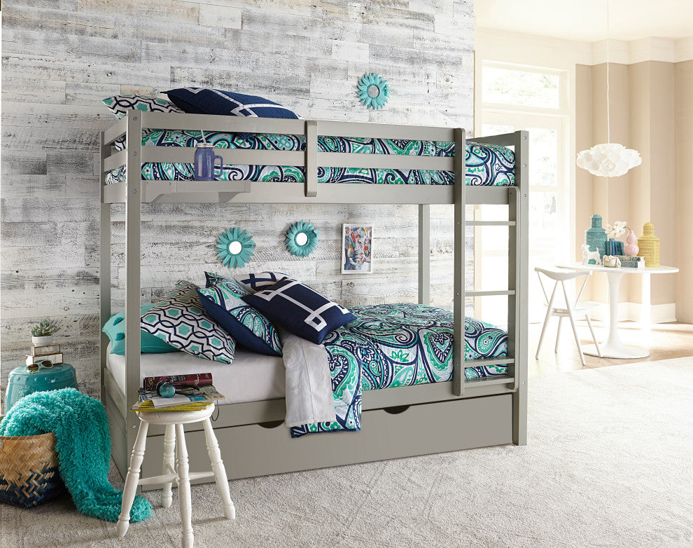 Hillsdale Caspian Twin Over Twin Bunk Bed With Trundle