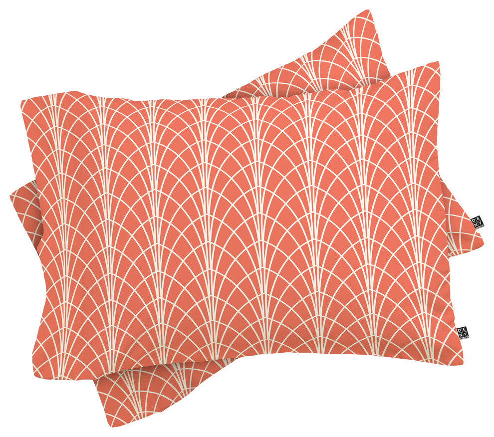 Deny Designs Heather Dutton Arcada Persimmon Pillow Shams, Queen
