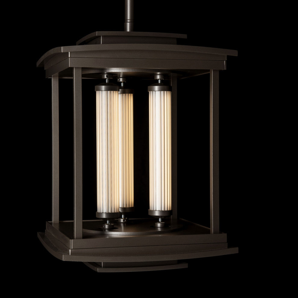 Athena 3-Light LED Lantern Dark Smoke Clear Glass