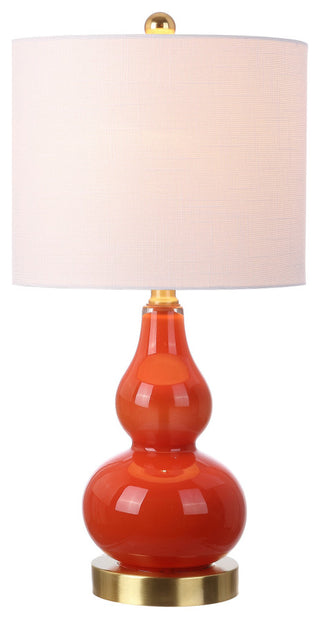 Anya 20.5" Mini Glass Table Lamp, Sunset Orange, Single