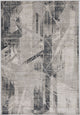 9'X13'Grey Machine Woven Abstract Geometric Indoor Area Rug