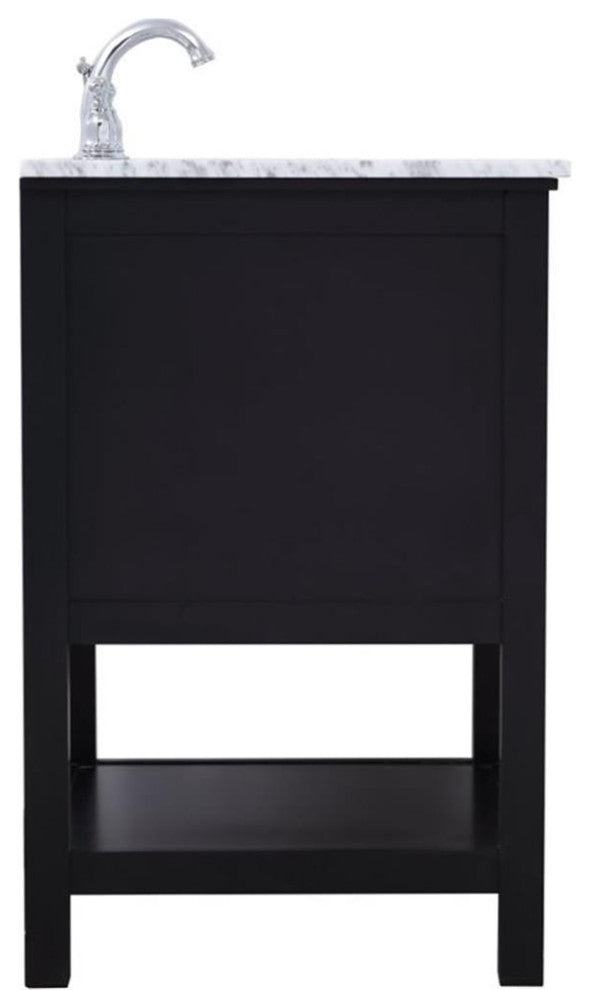 Elegant Decor Metropolis 24" Single Marble Top Bathroom Vanity in Black