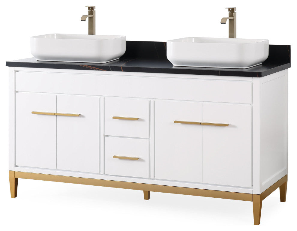60" Tennant Brand White Beatrice Double Sink Vanity