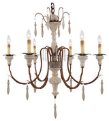 Jacklin Iron/Wood Pendant With Painted Crystal Accents