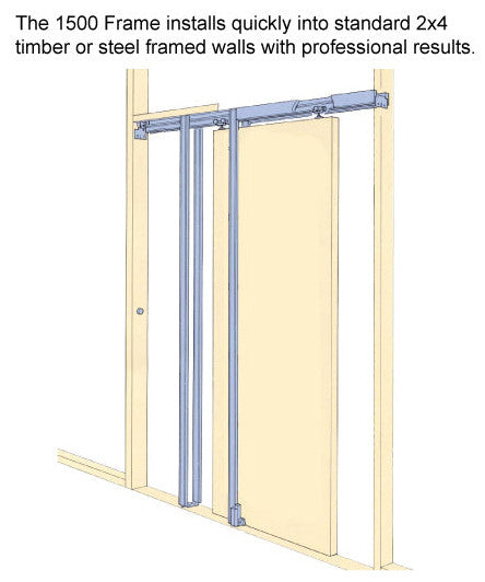 Sliding Pocket Door 18 x 84 Frosted Glass, Quadro 4266 White, Rail