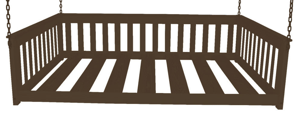 Misson Hanging Daybed, Coffee, Full, With Chain