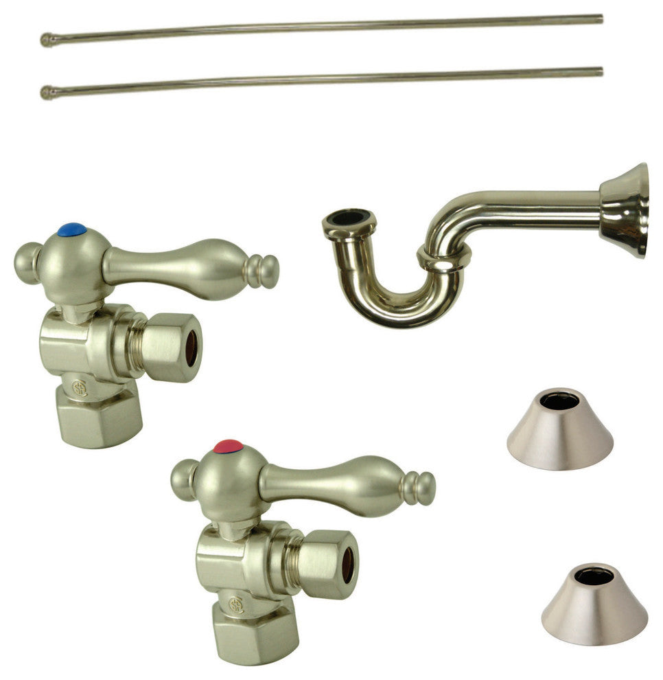 Kingston Brass Plumbing Sink Trim Kit With P Trap, Brushed Nickel