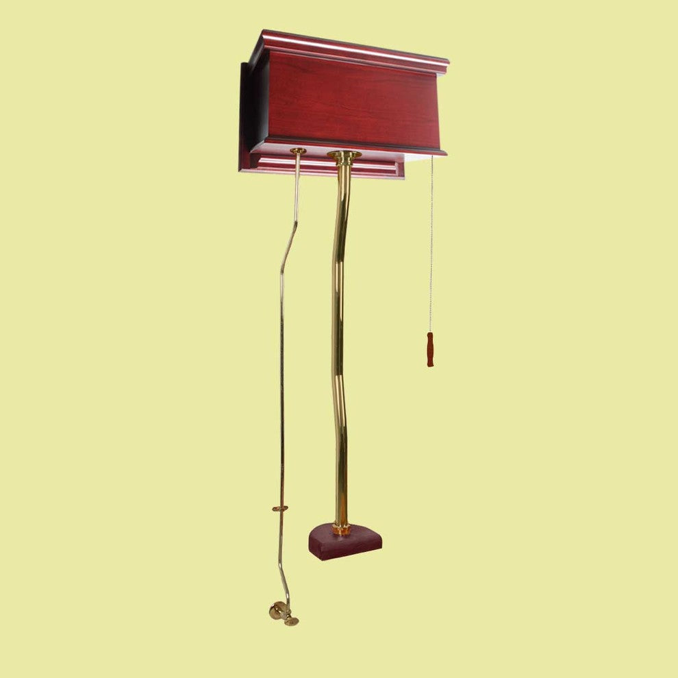 High Tank Toilets Cherry Chrome Flat Panel Conversion Kit Z-Pipe, Cherry, Brass