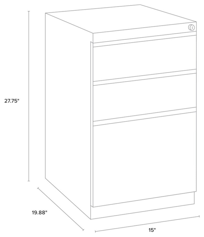 Hirsh (Set of 12) 20" Deep 3 Drawer Metal Mobile File Cabinet in Charcoal