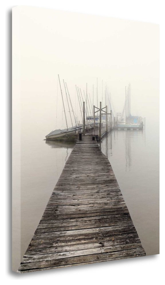 "Harbor Fog" By Nicholas Bell,Ready to Hang Giclee Print on Gallery Wrap Canvas