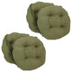 16" Solid Micro Suede Round Tufted Chair Cushions, Set of 4, Sage Green
