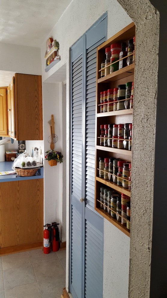 Citrus Unfinished On the Wall Spice Rack 35"h x 14"w x 3.5"d