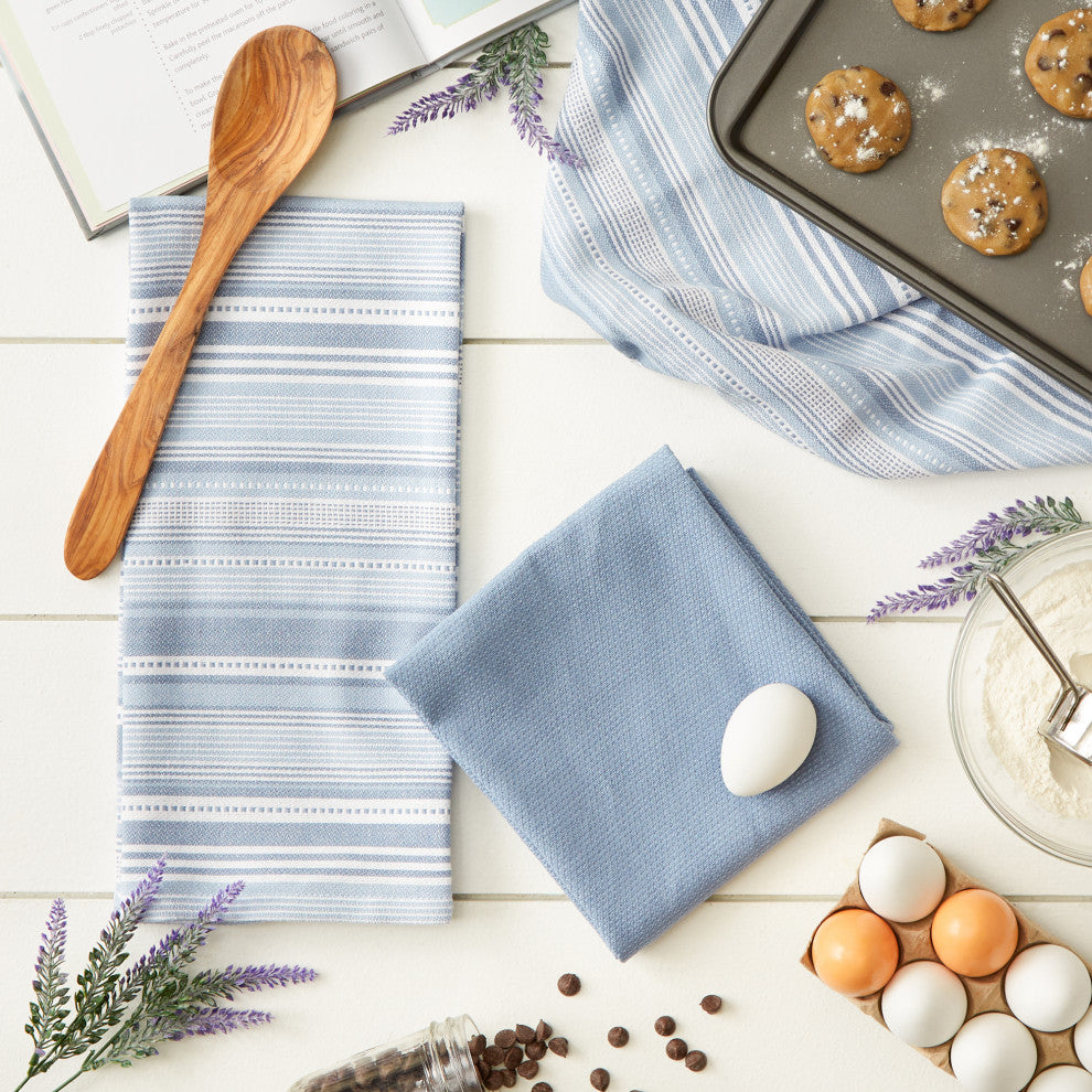 Stonewash Blue Urban Stripe Dishtowel (Set of 3)