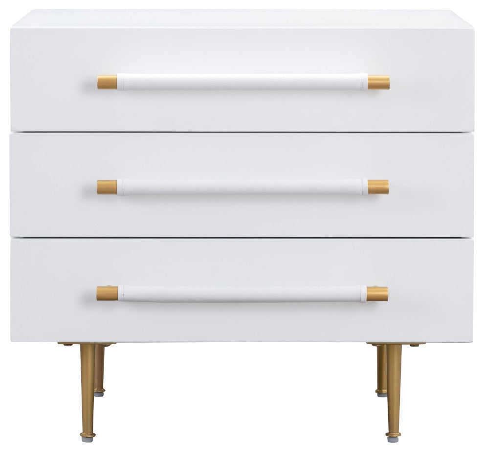 Trident Nightstand, White