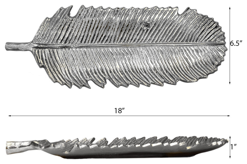 Handmade Decorative Aluminium Tray, Silver Color Coated