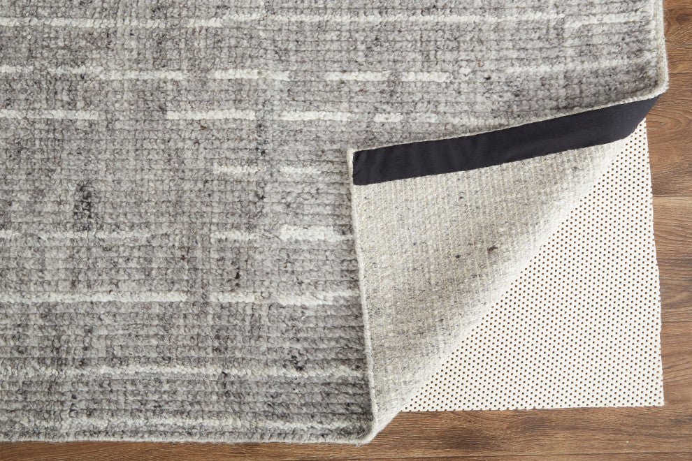 Weave & Wander Rheed Wool Rug, Silver Gray/Ivory, 3ft-6inx5ft-6in Rug