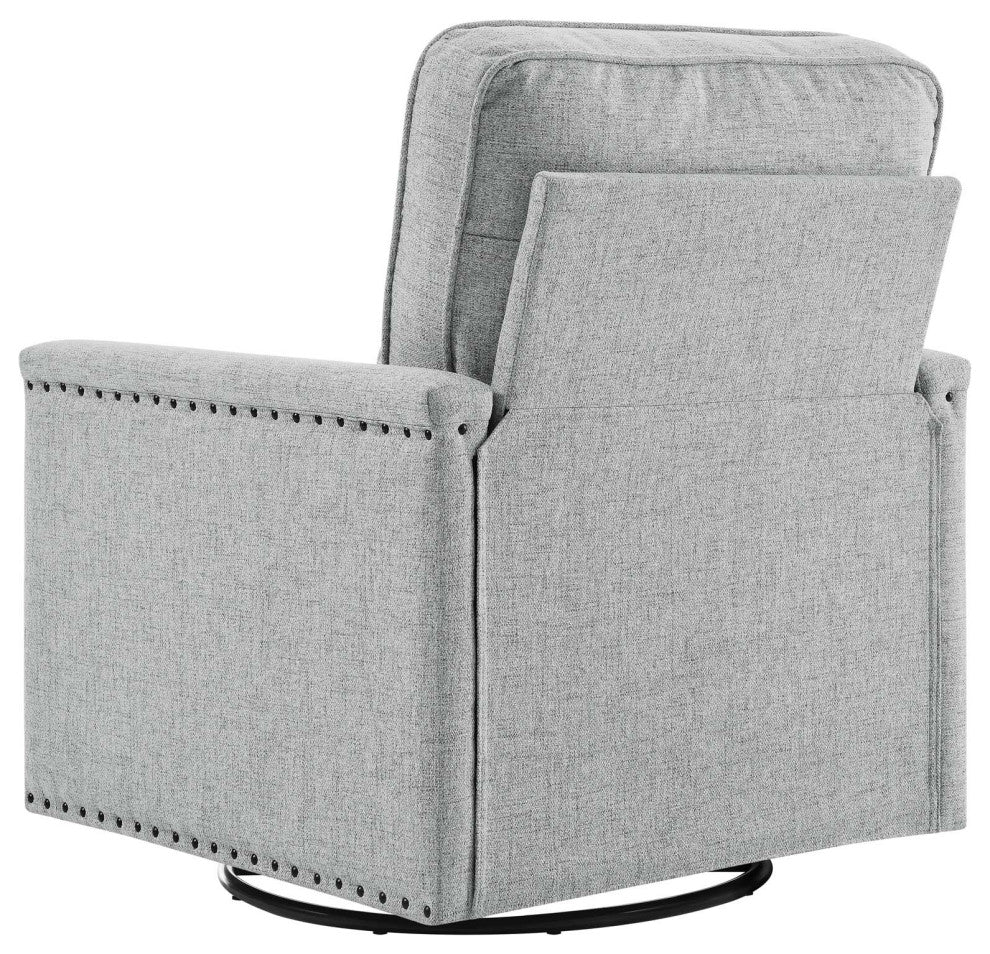 Armchair Accent Swivel Chair, Fabric, Gray, Modern, Lounge Hospitality