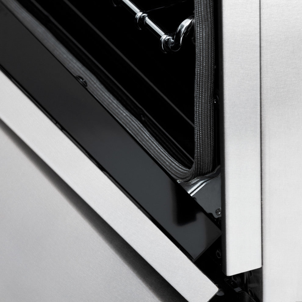 ZLINE 60" Dual Fuel Range, DuraSnow Steel With Gold RASZ-SN-60-G