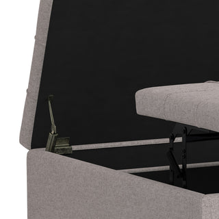 Harrison Large Square Coffee Table Storage Ottoman, Cloud Grey