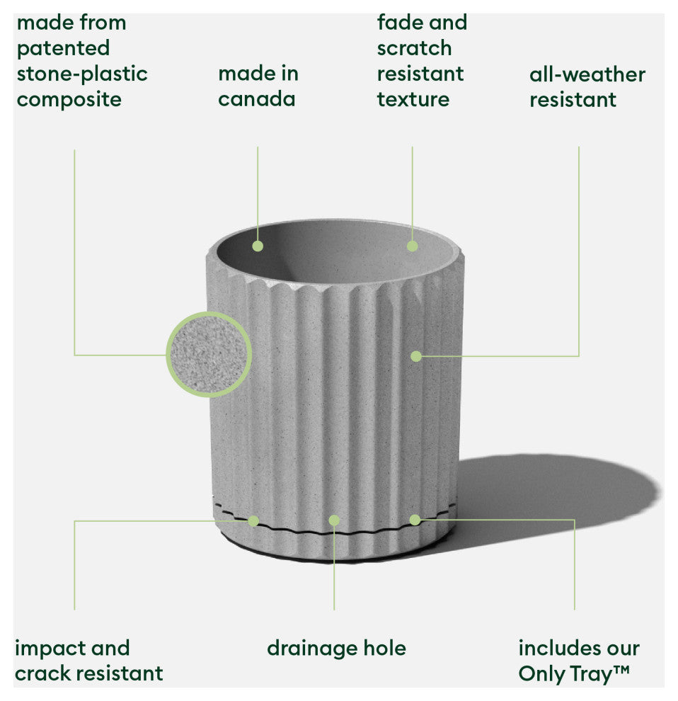 Veradek Demi Series Demi 6" Planter, Grey, 6 Inch, 1 Pack