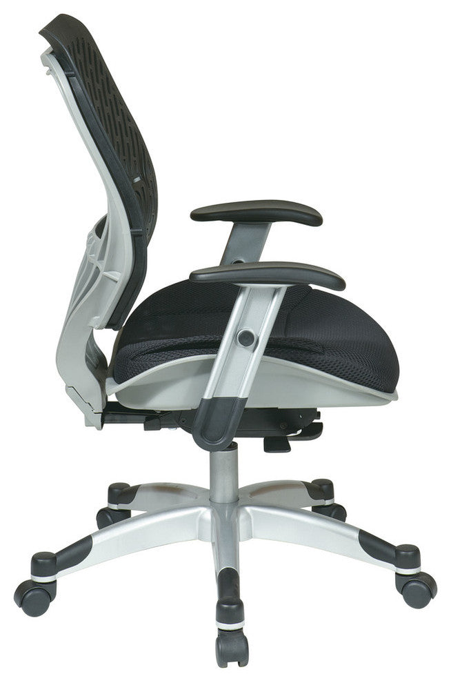 Unique Self Adjusting Spaceflex Back With Mesh Seat Managers Chair, Black/Silver