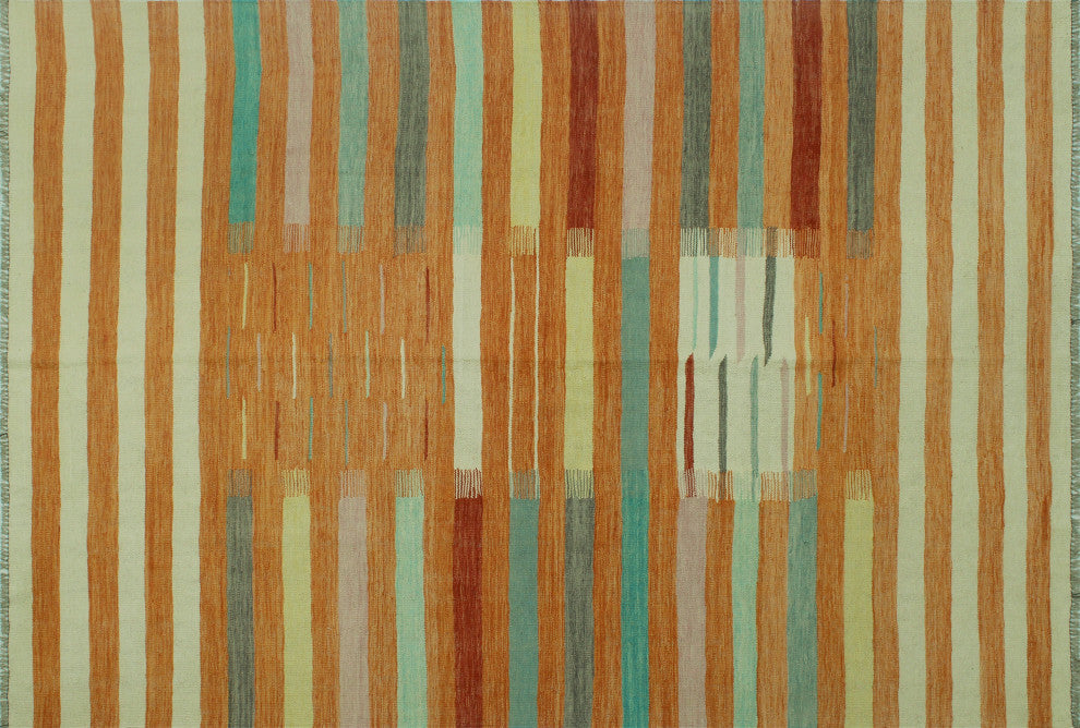 Winchester Kilim Berna Orange/Ivory Rug, 6'7x9'10