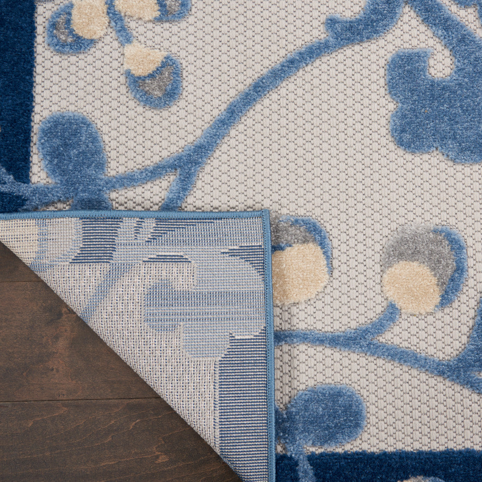 Nourison Aloha 6' x 9' Blue/Grey Farmhouse Area Rug