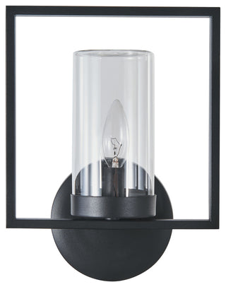 Daniel 1-Light Textured Black Outdoor/Indoor Wall Sconce 13"