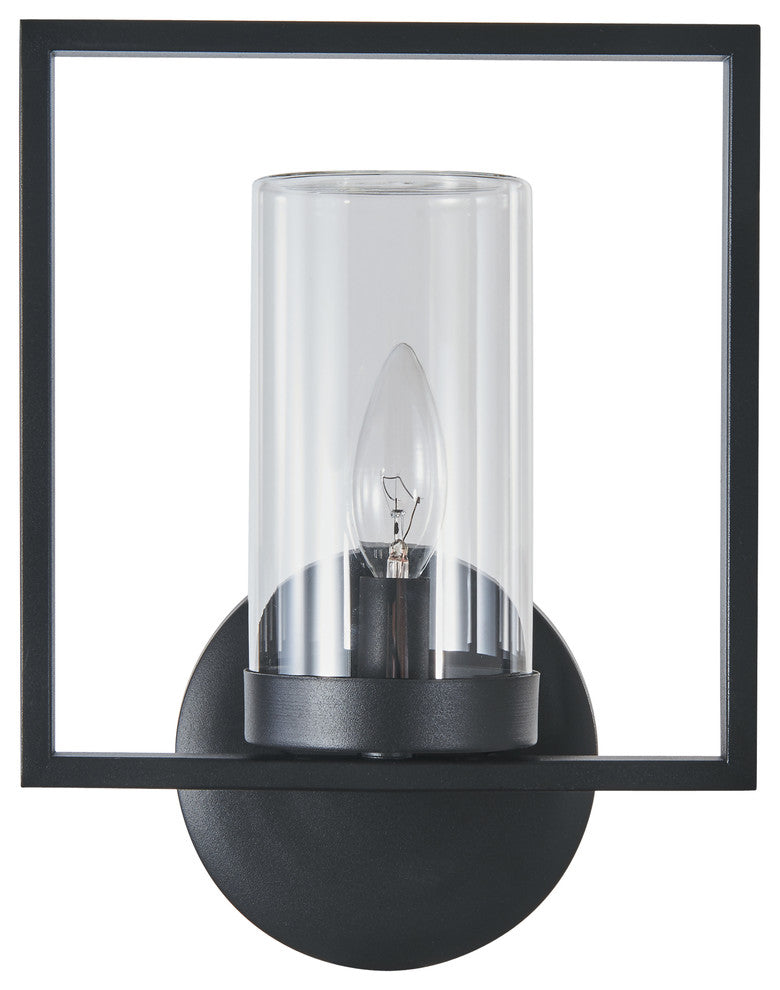 Daniel 1-Light Textured Black Outdoor/Indoor Wall Sconce 13"