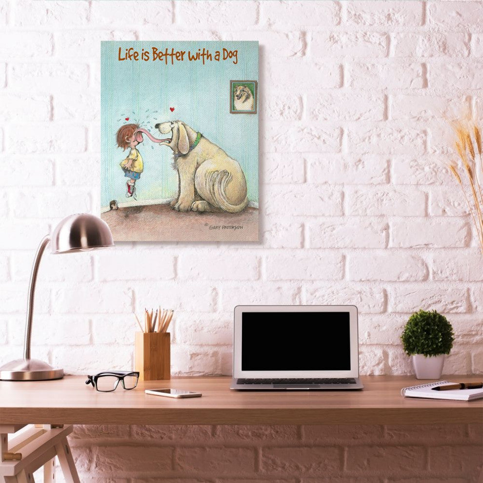 Stupell Industries Life Is Better With A Dog Funny Pet Cartoon Design, 30"x40"