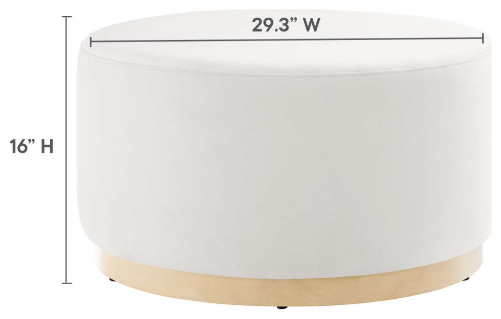 Tilden Large 29" Round Performance Velvet Upholstered Ottoman