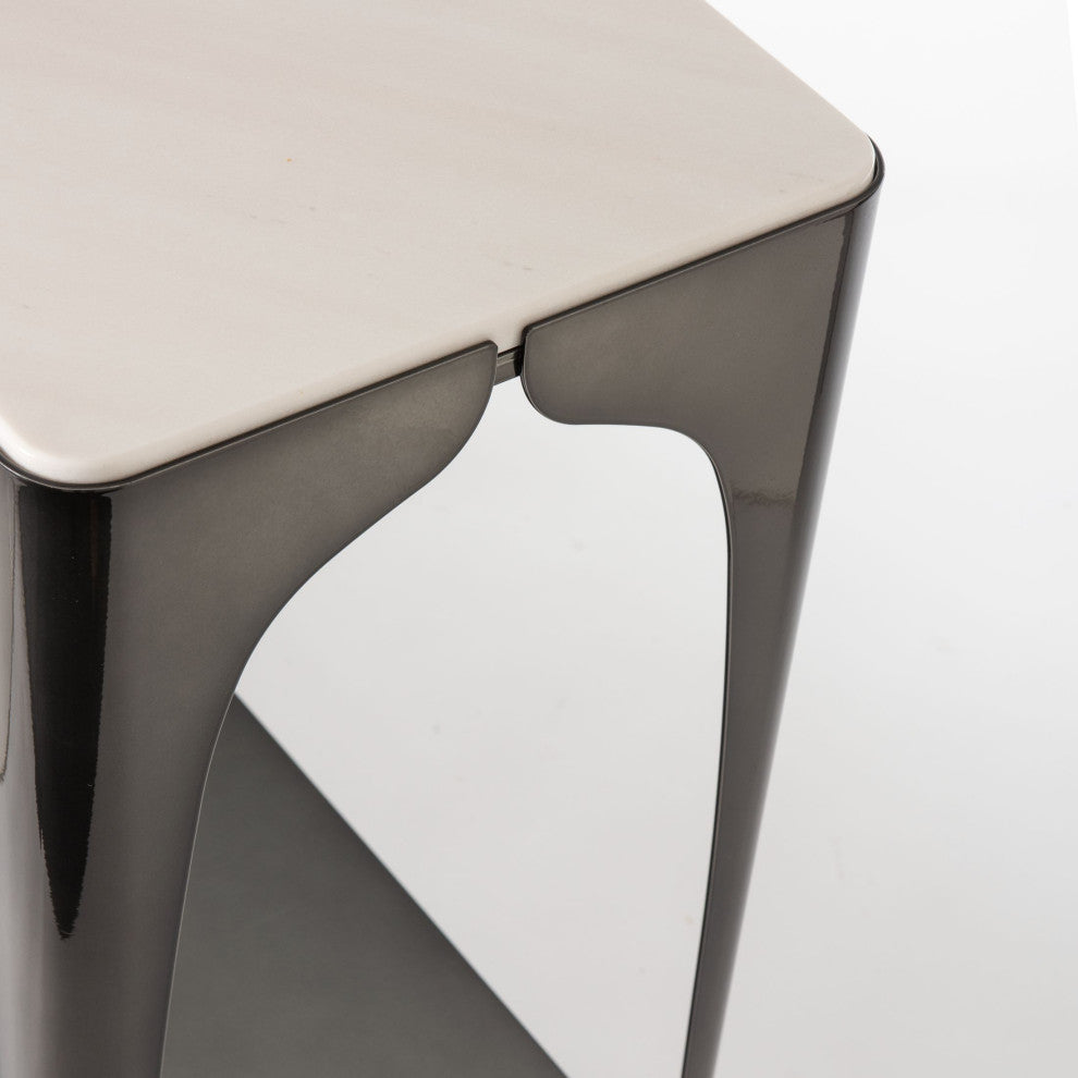 Cove Marble Top Console Table Ink Finish